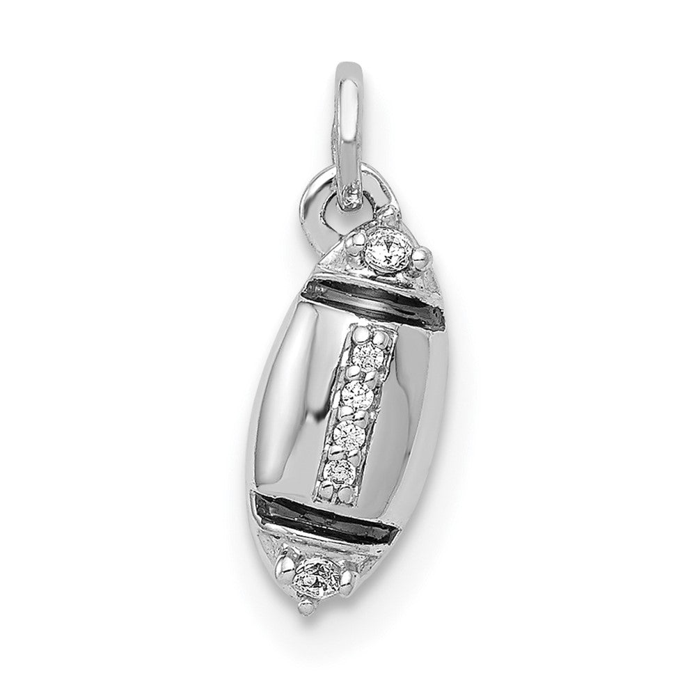 14K Weißgold Fußball-Anhänger mit echtem Diamant