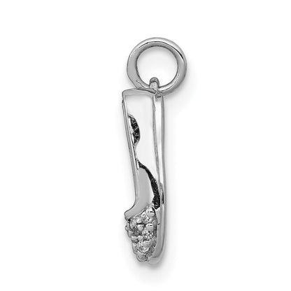 14K Weißgold Echtdiamant-Ballettschuhe-Anhänger