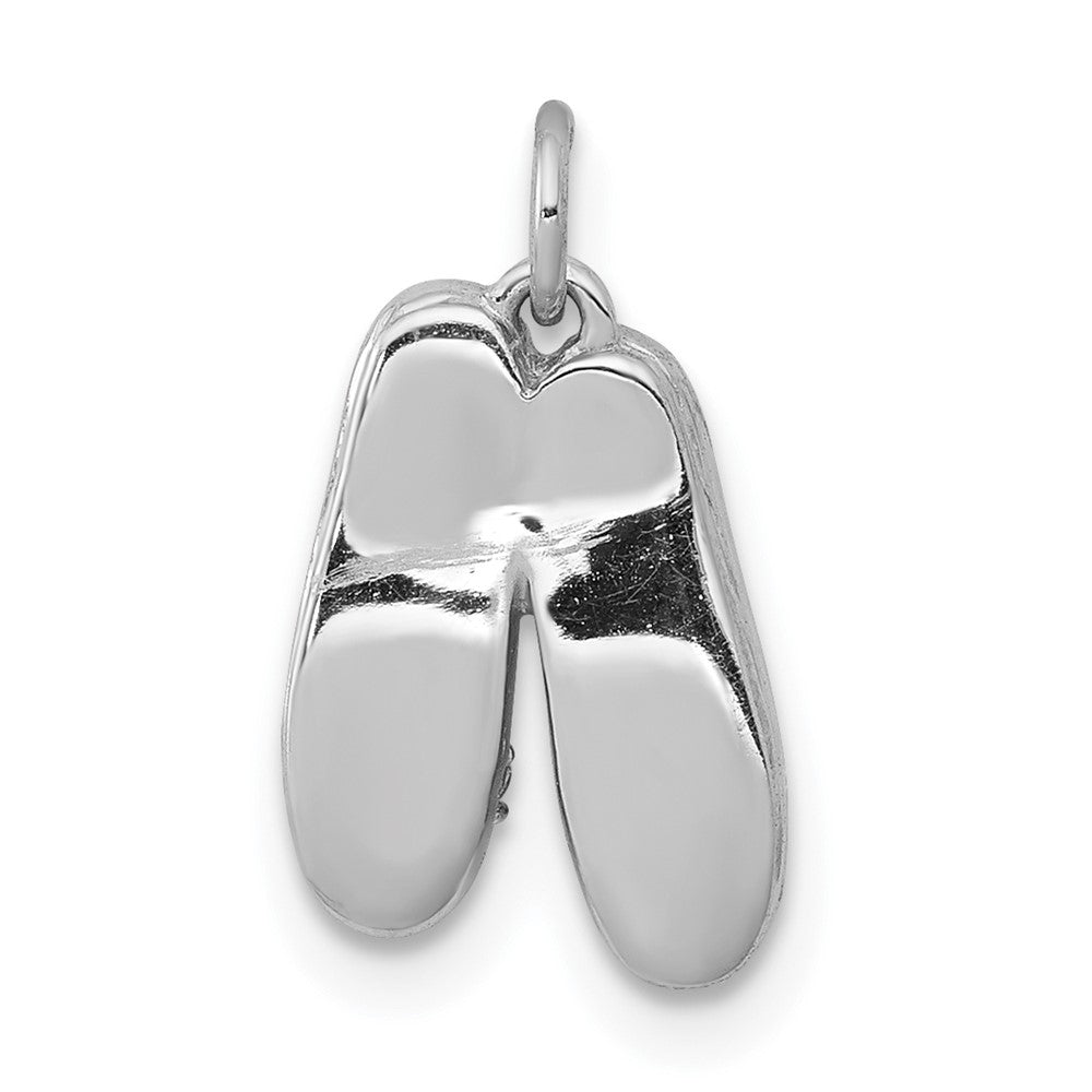 14K Weißgold Echtdiamant-Ballettschuhe-Anhänger