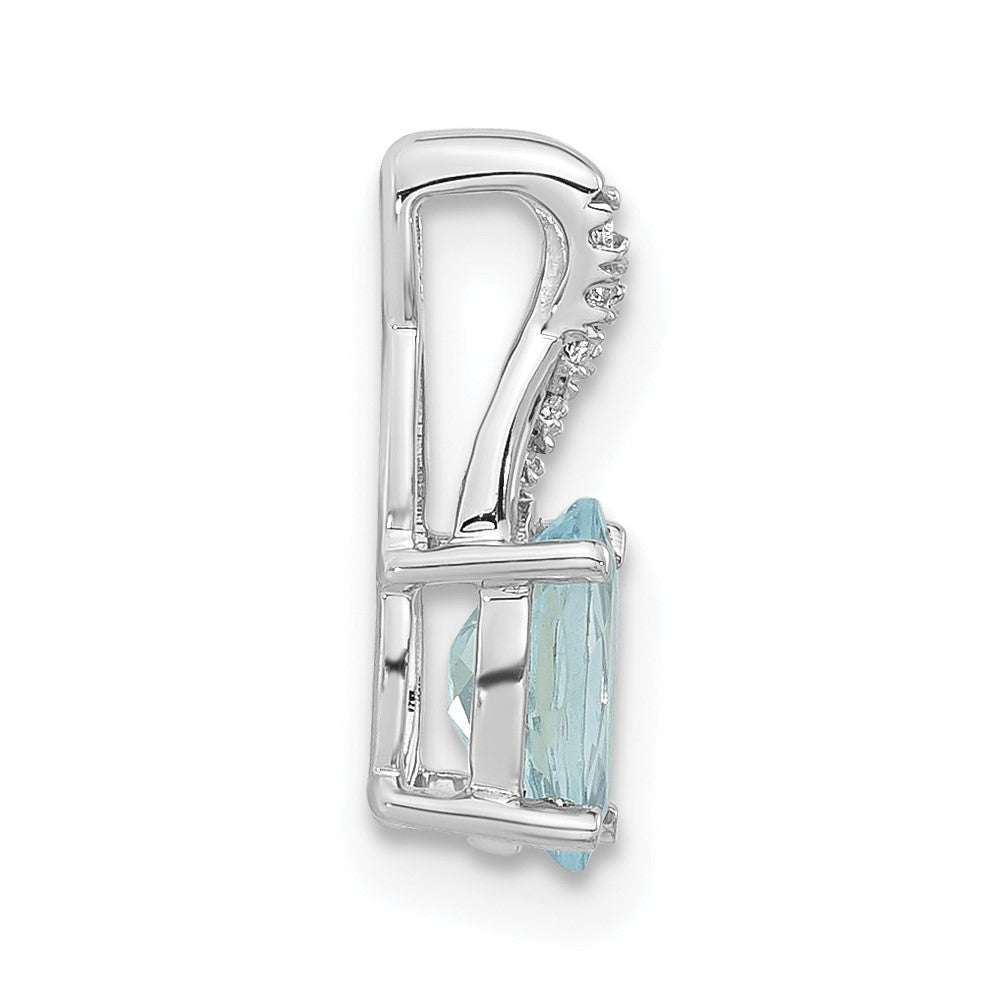 Sterling Silber Anhänger mit Aquamarin und Zirkonia im Modedesign