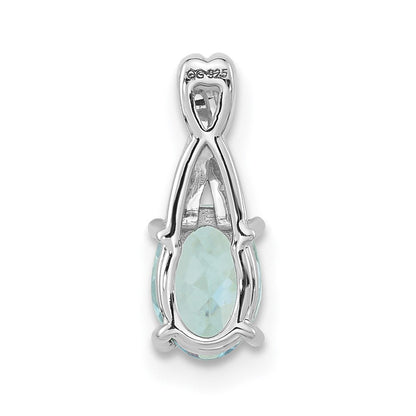 Sterling Silber Anhänger mit Aquamarin und Zirkonia im Modedesign