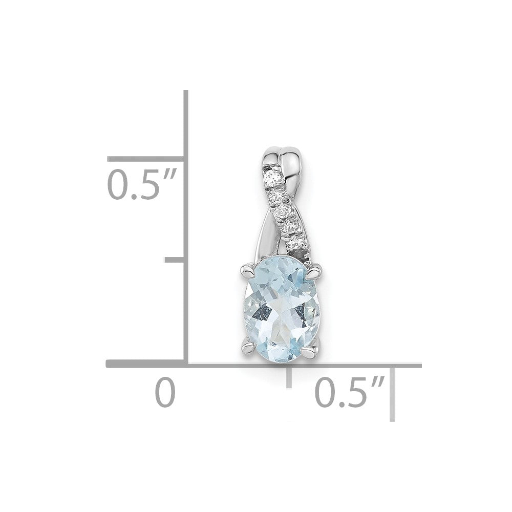 Sterling Silber Anhänger mit Aquamarin und Zirkonia im Modedesign