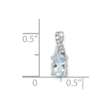 Sterling Silber Anhänger mit Aquamarin und Zirkonia im Modedesign