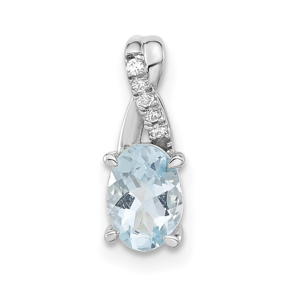 Sterling Silber Anhänger mit Aquamarin und Zirkonia im Modedesign