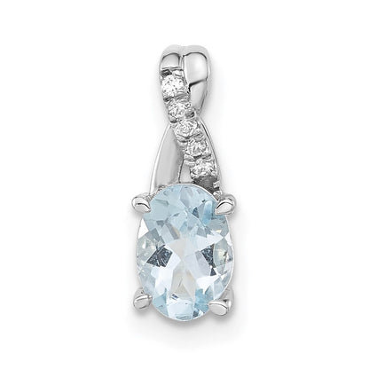 Sterling Silber Anhänger mit Aquamarin und Zirkonia im Modedesign