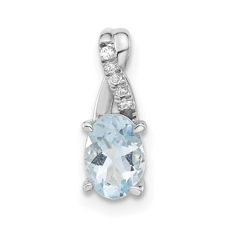 Sterling Silber Anhänger mit Aquamarin und Zirkonia im Modedesign