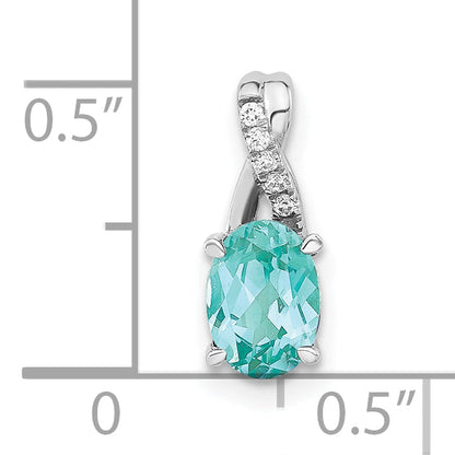 Pure Serenity 14K Weißgold Anhänger mit 0,03 ct. im Labor gezüchtetem Diamant VS/SI+ G+ und im Labor gezüchtetem Paraiba-Turmalin-Tropfen