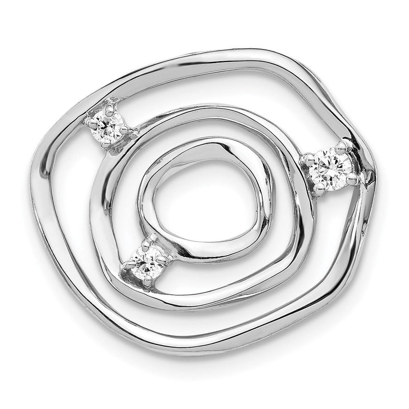 14K Weißgold Anhänger mit unregelmäßigen Kreisen und 0,17 ct. echten Diamanten