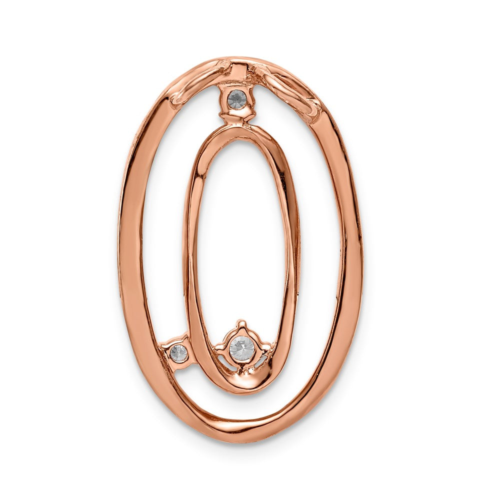 14K Roségold 1/5ct. Echt Diamant Doppelt Oval Kette Anhänger