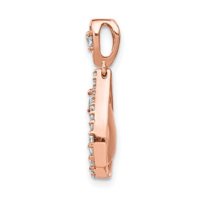 14K Roségold Vintage-Anhänger in Tropfenform mit 0,375 ct. echten Diamanten
