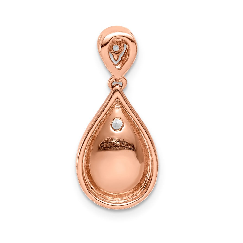 14K Roségold Vintage-Anhänger in Tropfenform mit 0,375 ct. echten Diamanten