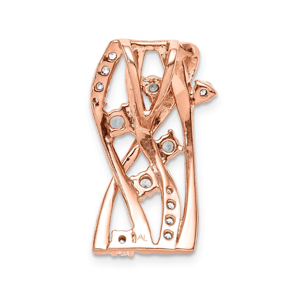 14K Roségold 1/2ct. Echt Diamant Fantasie Curves Kette Anhänger