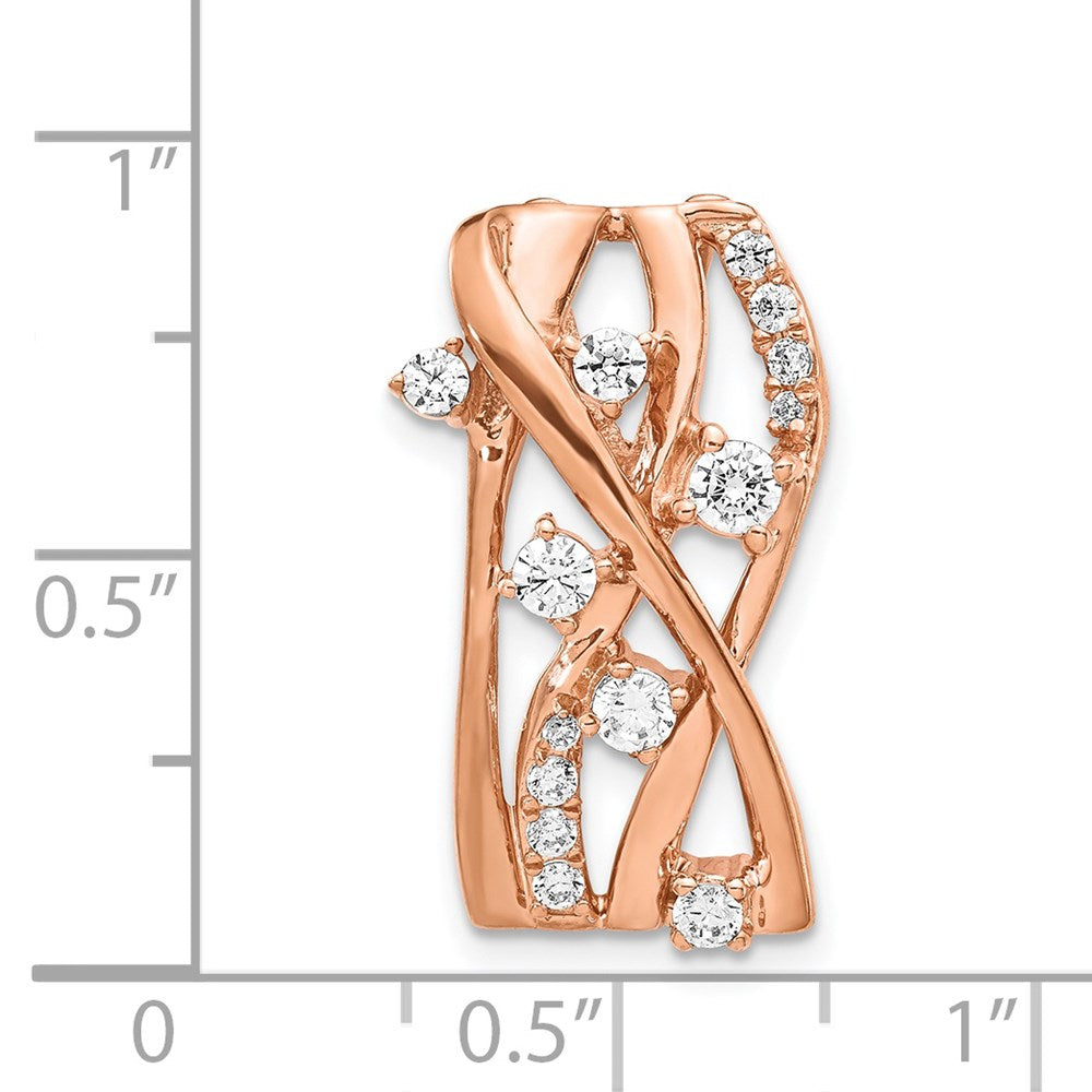 14K Roségold 1/2ct. Echt Diamant Fantasie Curves Kette Anhänger