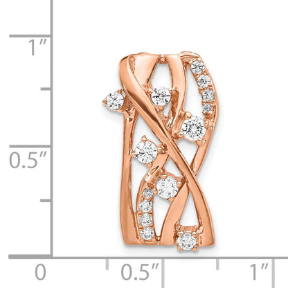 14K Roségold 1/2ct. Echt Diamant Fantasie Curves Kette Anhänger