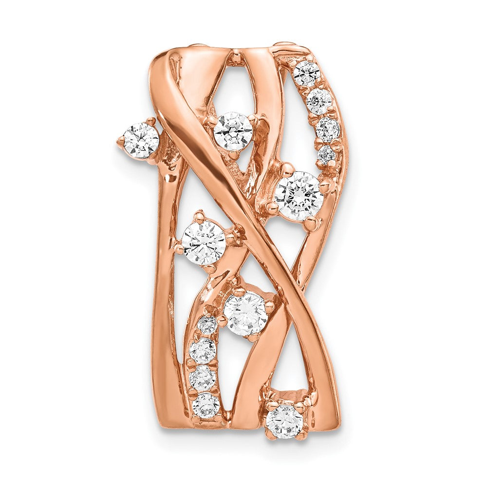 14K Roségold 1/2ct. Echt Diamant Fantasie Curves Kette Anhänger