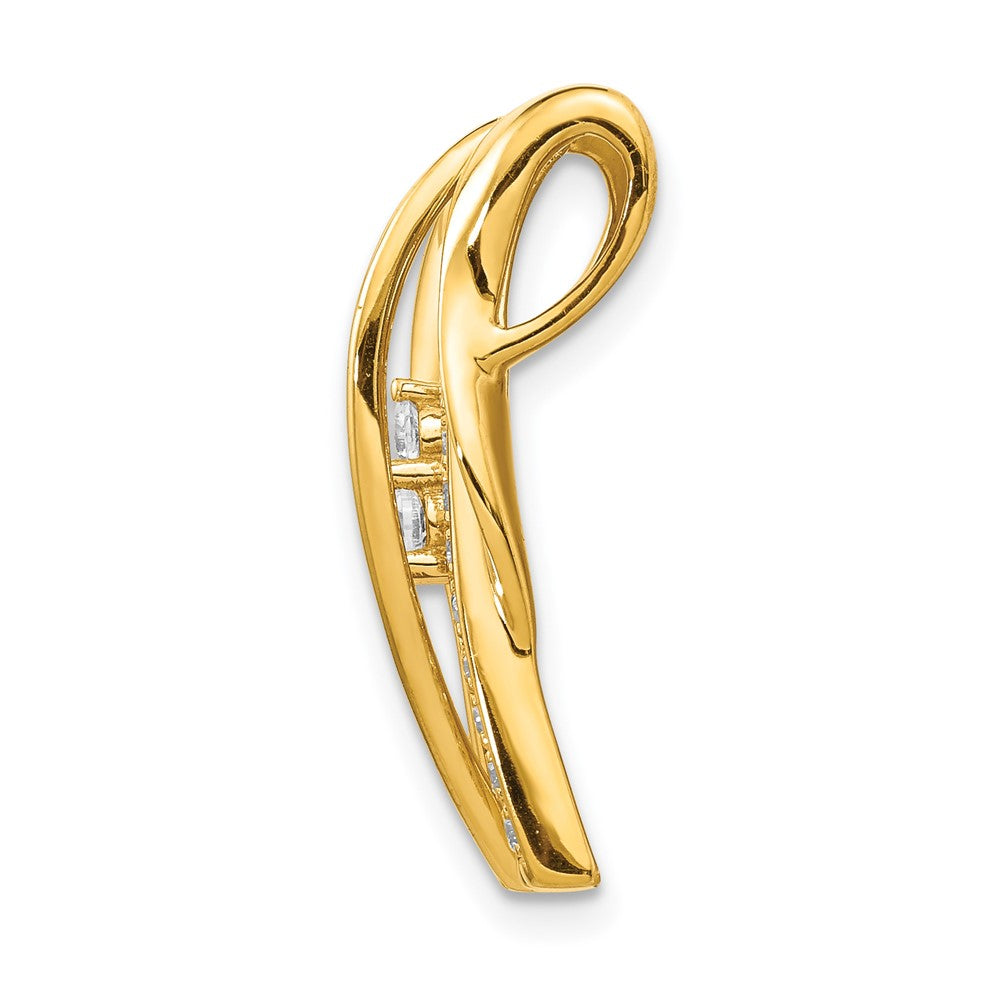 14K Gelbgold Labordiamant-Gleitanhänger mit ausgefallenem Kurvenstab-Kettenglied, 0,375 ct., VS/SI+ G+