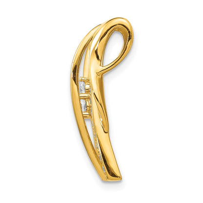 14K Gelbgold Labordiamant-Gleitanhänger mit ausgefallenem Kurvenstab-Kettenglied, 0,375 ct., VS/SI+ G+