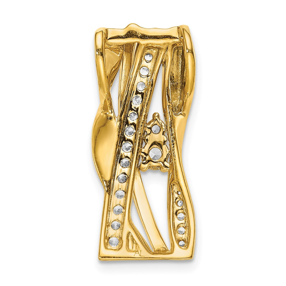 14K Gelbgold Labordiamant-Gleitanhänger mit ausgefallenem Kurvenstab-Kettenglied, 0,375 ct., VS/SI+ G+