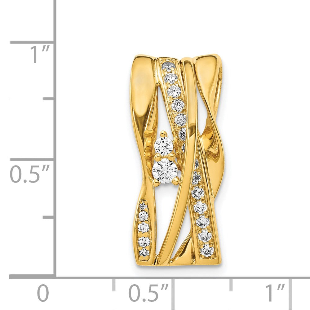 14K Gelbgold 1/2ct. Echt Diamant Fantasie Curves Kette Anhänger