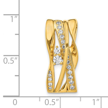 14K Gelbgold 1/2ct. Echt Diamant Fantasie Curves Kette Anhänger