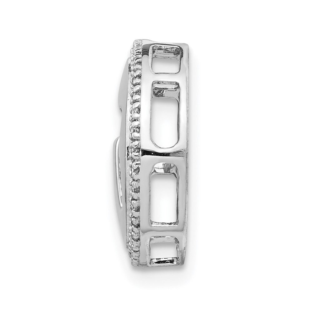 14K Weißgold 1/10ct. Echt Diamant Chai Kette Anhänger