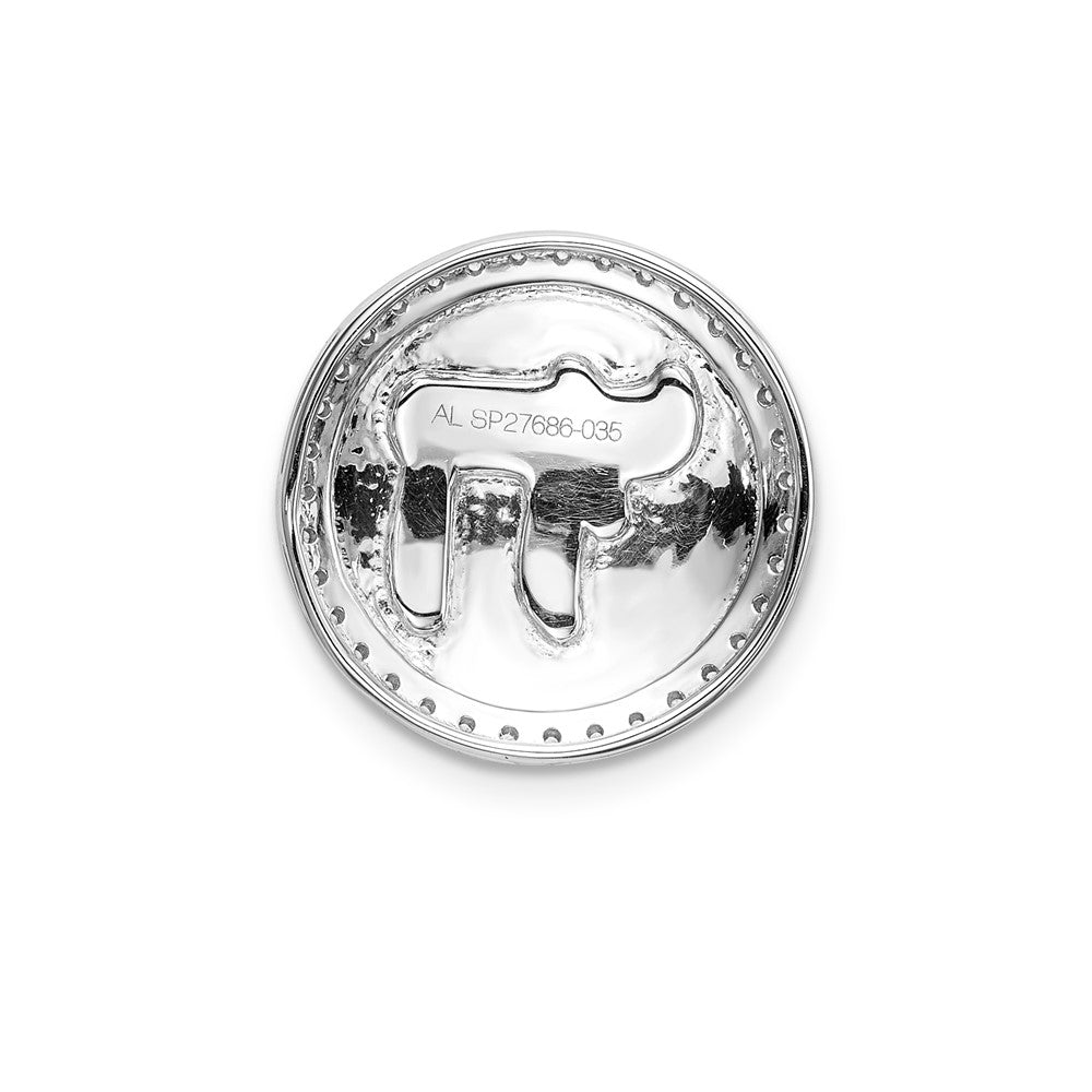 14K Weißgold 1/10ct. Echt Diamant Chai Kette Anhänger