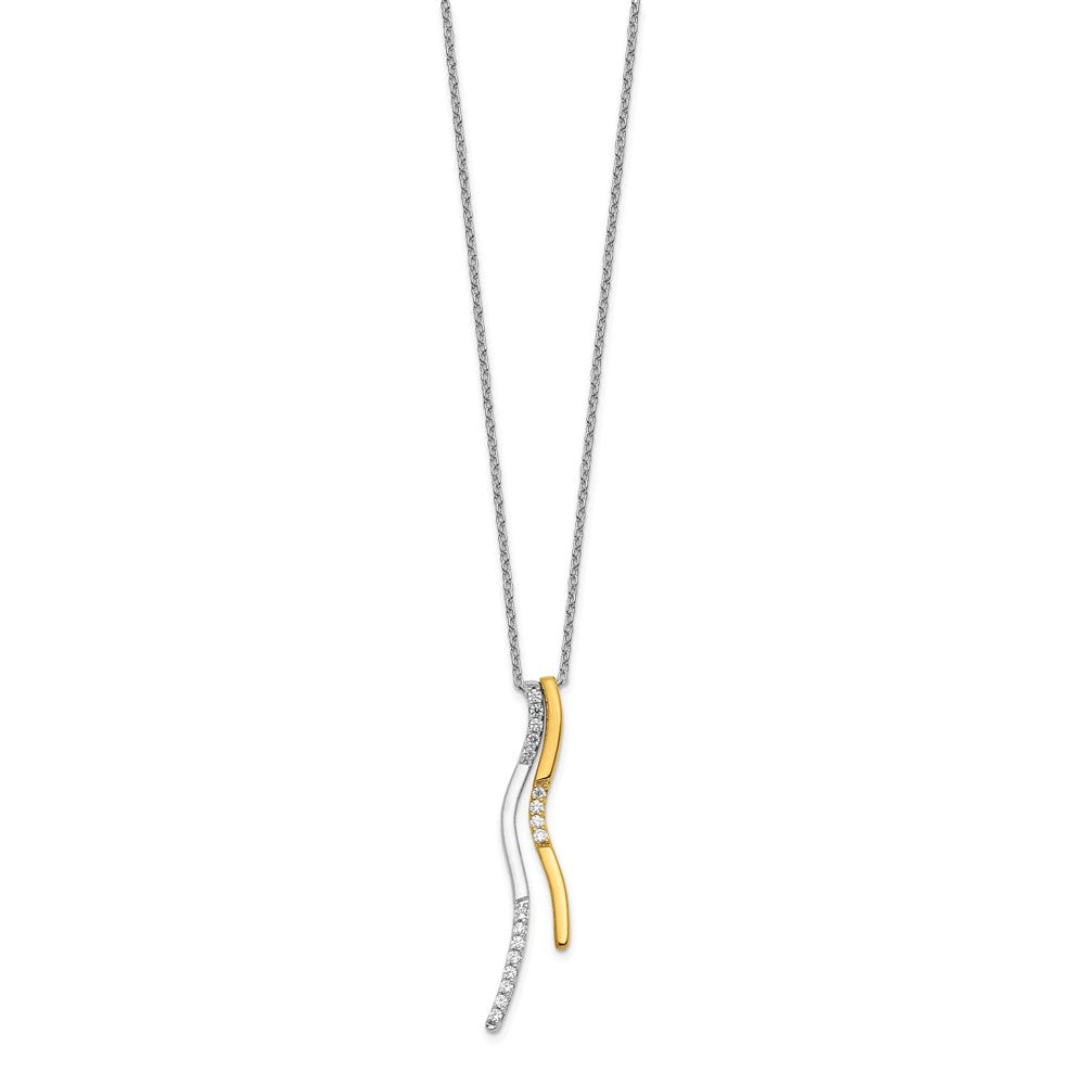 14K Bicolor Gold Echt Diamant Halskette