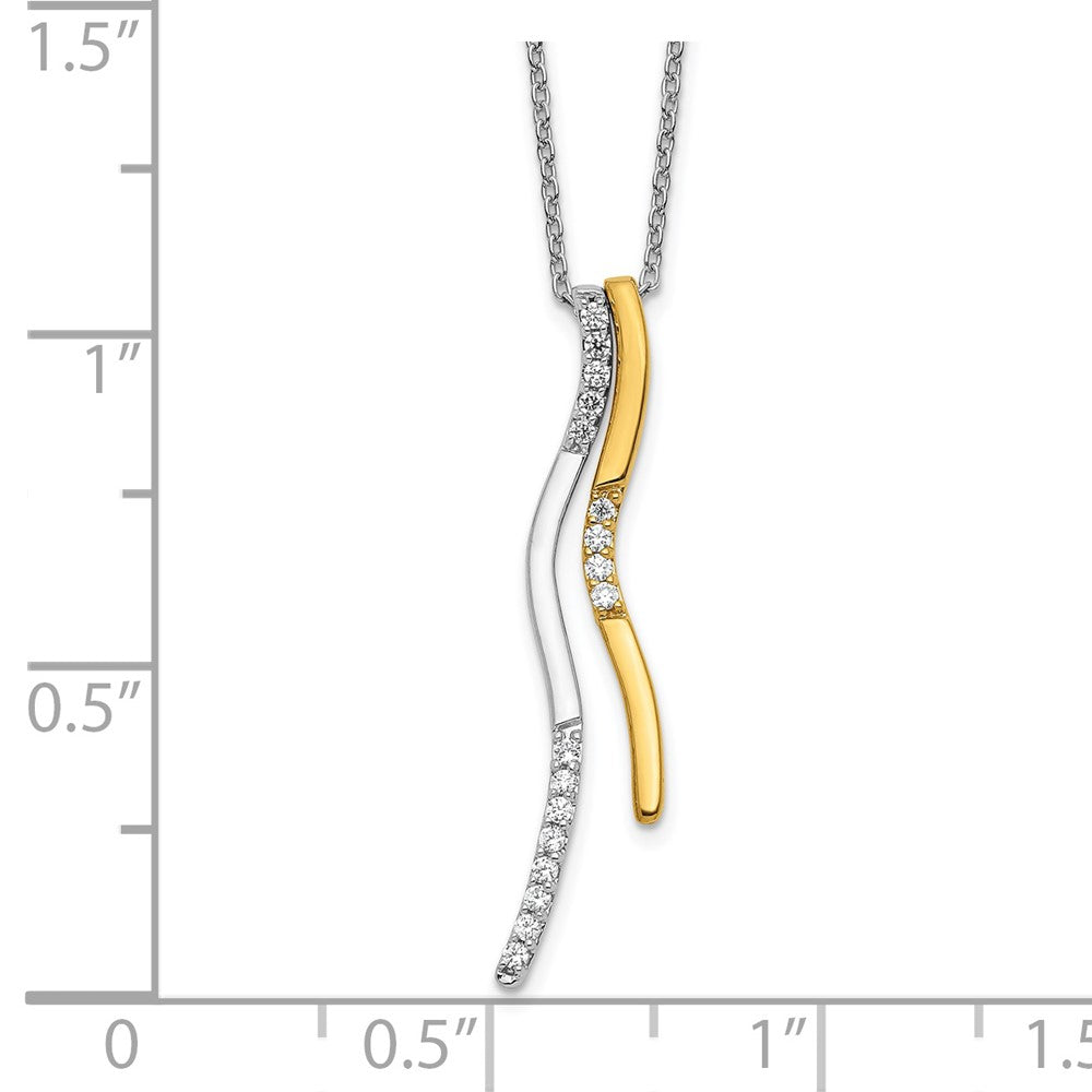 14K Bicolor Gold Echt Diamant Halskette