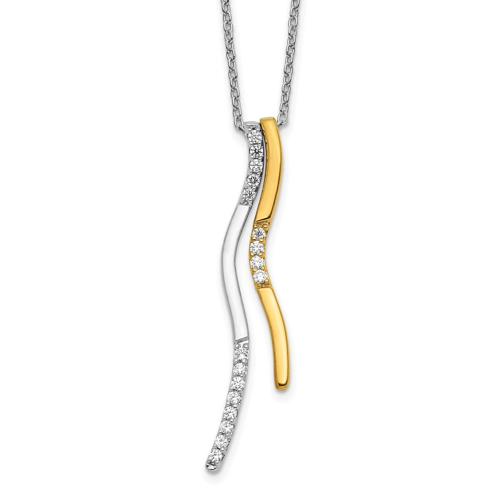 14K Bicolor Gold Echt Diamant Halskette