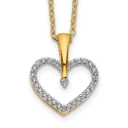 14K Gelbgold Herz-Anhänger mit echten Diamanten