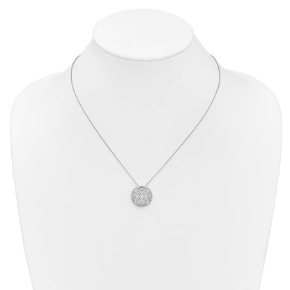 14k Weißgold Vintage-Herzen-Anhänger mit echten Diamanten