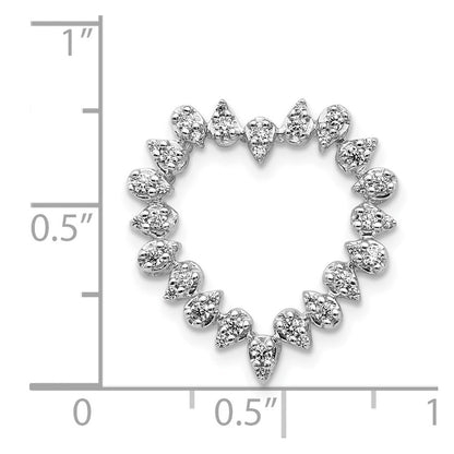 14K Weißgold 1/3ct. Echt Diamant Herz Kette Anhänger