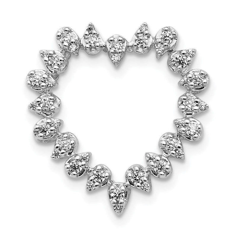 14K Weißgold 1/3ct. Echt Diamant Herz Kette Anhänger