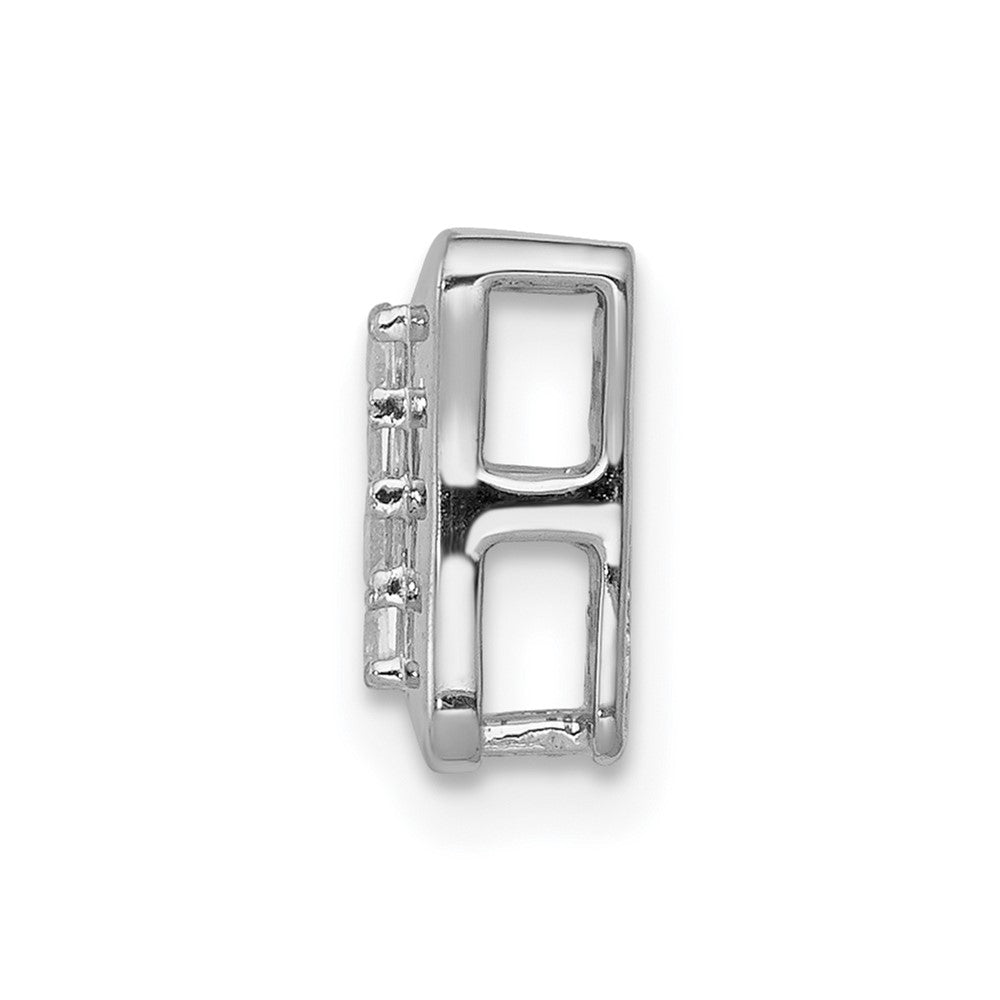14K Weißgold 1/4ct. Echt Diamant Quadratisch Cluster Kette Anhänger