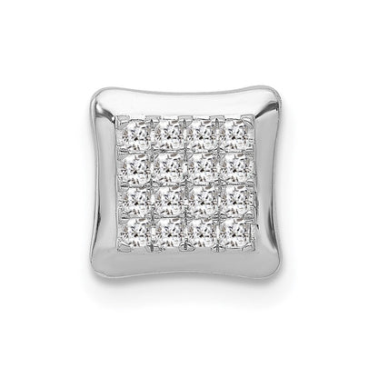 14K Weißgold 1/4ct. Echt Diamant Quadratisch Cluster Kette Anhänger