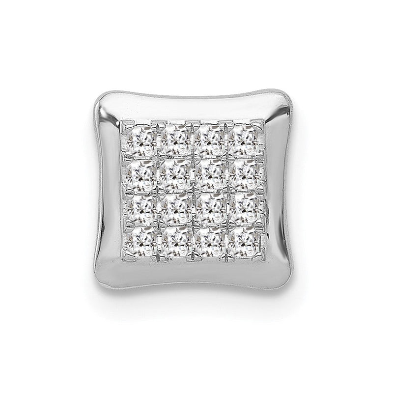 14K Weißgold 1/4ct. Echt Diamant Quadratisch Cluster Kette Anhänger