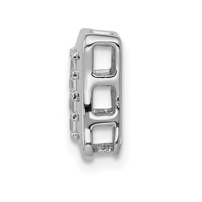 14K Weißgold 1/2ct. Echt Diamant Quadratisch Cluster Kette Anhänger