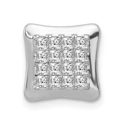 14K Weißgold 1/2ct. Echt Diamant Quadratisch Cluster Kette Anhänger