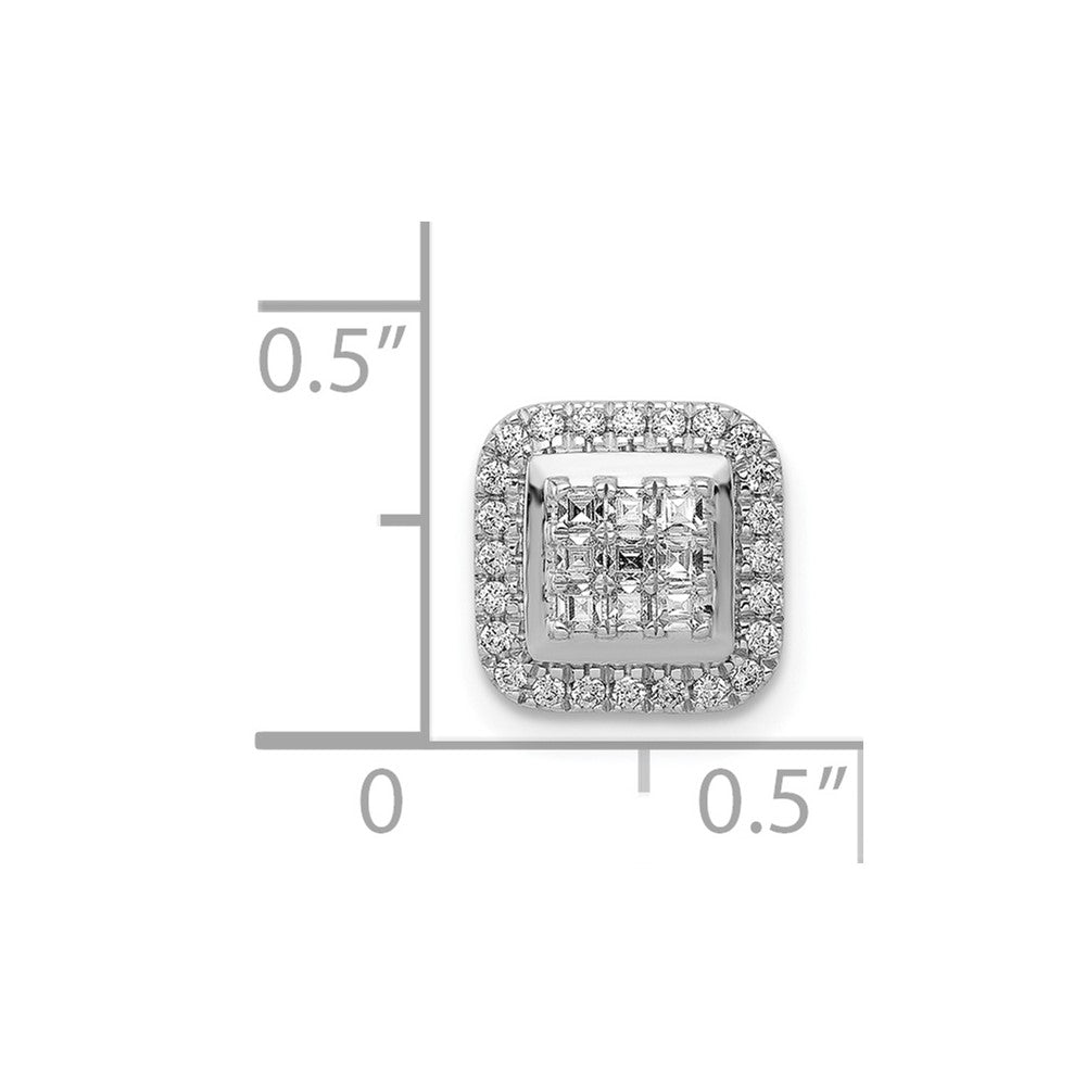 14K Weißgold Anhänger mit quadratischem Diamant-Cluster, 0,25 ct. echte Diamanten