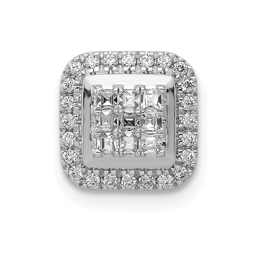 14K Weißgold Anhänger mit quadratischem Diamant-Cluster, 0,25 ct. echte Diamanten