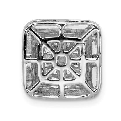 14K Weißgold 1 ct. Echter Diamant Quadrat-Cluster-Anhänger
