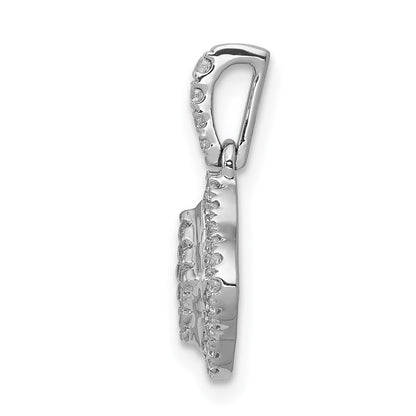14 Karat Weißgold Anhänger mit Diamant-Cluster, 0,25 ct., echte Diamanten