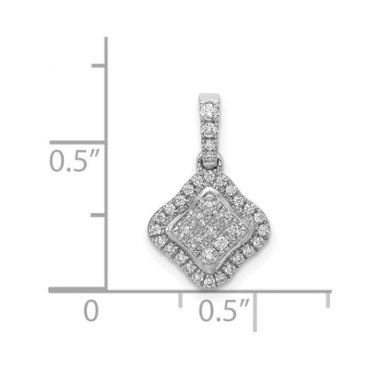 14 Karat Weißgold Anhänger mit Diamant-Cluster, 0,25 ct., echte Diamanten