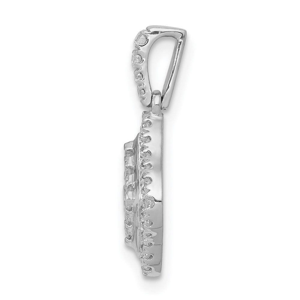 14K Weißgold Diamant-Cluster-Anhänger, 0,5 ct., echte Diamanten