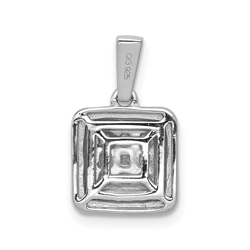 14K Weißgold 0,5 ct. Echter Diamant Quadratischer Cluster-Anhänger