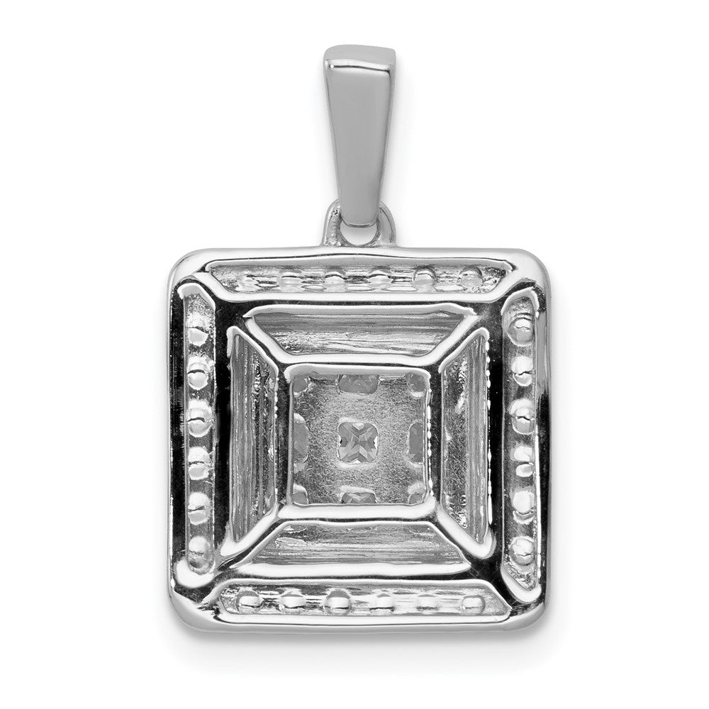 14K Weißgold 1 ct. Echter Diamant Quadrat-Cluster-Anhänger