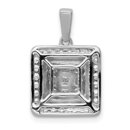 14K Weißgold 1 ct. Echter Diamant Quadrat-Cluster-Anhänger