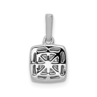 14K Weißgold 0,33 ct. Echter Diamant Quadrat-Cluster-Anhänger