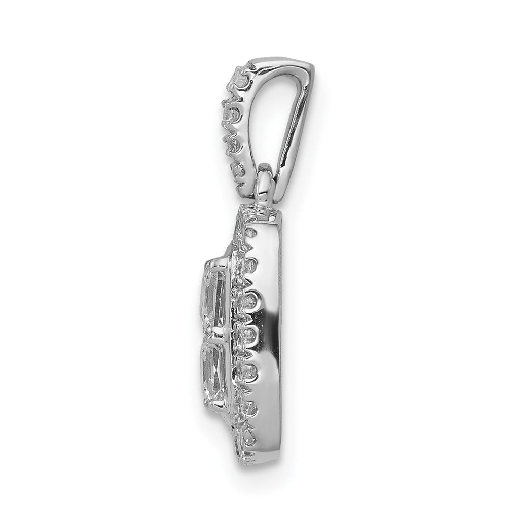 14K Weißgold 1 ct. Echter Diamant Quadrat-Cluster-Anhänger