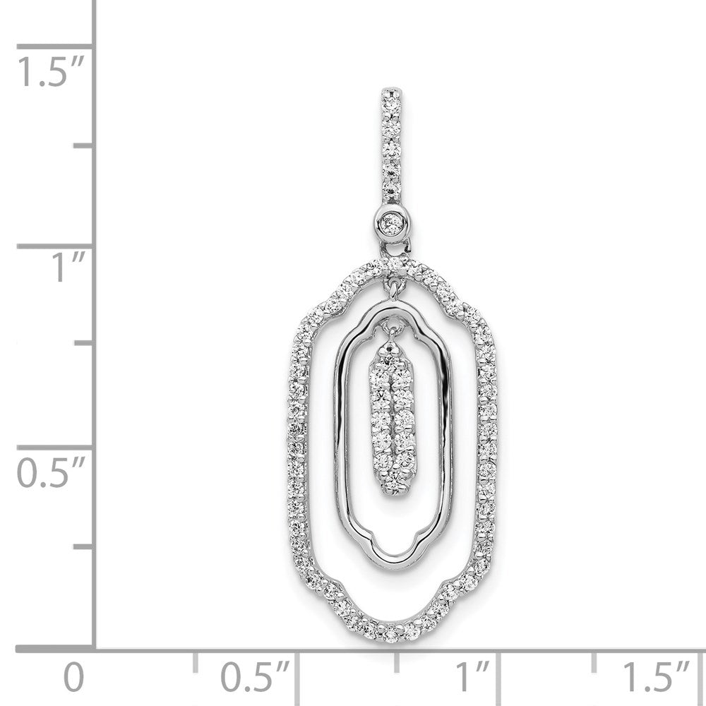 14K Weißgold 0,5 ct. Echter Diamant Fancy-Baumelanhänger
